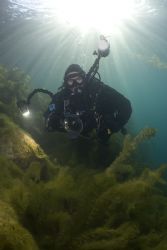 Mark in the shallows at Capernwray
yesterday. D200, 16mm. by Derek Haslam 